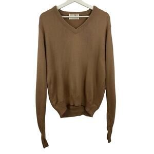 Lord Jeff Men’s Duport Orlon Brown V-Neck Long Sleeve  Sweater Size M